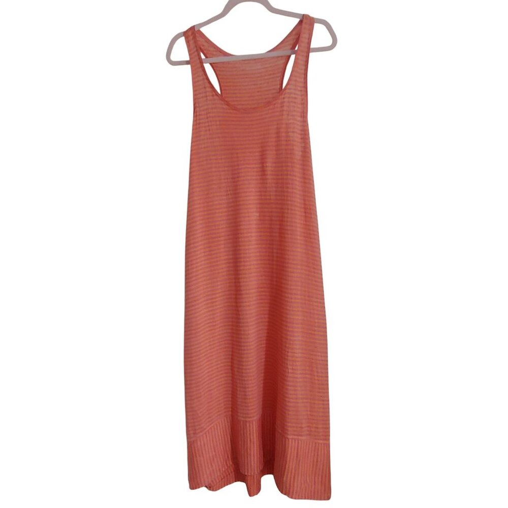 Eileen Fisher Womens Linen Striped Racerback Tank Dress Beachy Resort Coastal